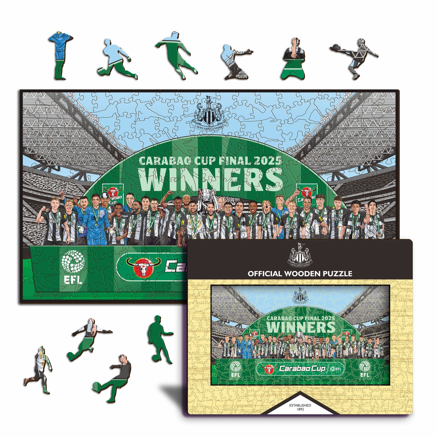 ニューカッスル・ユナイテッドFC® 2024/25 チーム「カラバオカップ優勝チーム」 - 木製パズル