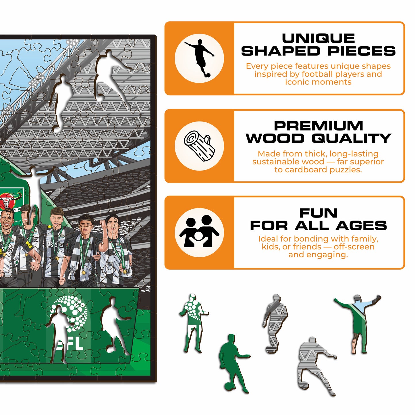 ニューカッスル・ユナイテッドFC® 2024/25 チーム「カラバオカップ優勝チーム」 - 木製パズル