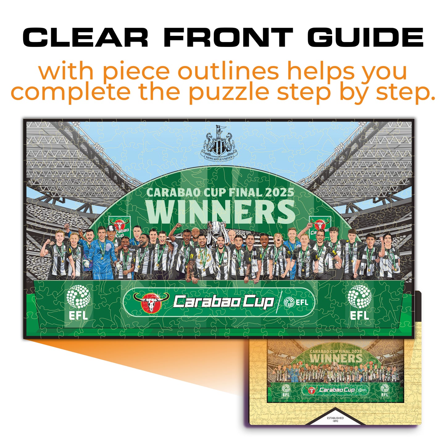 ニューカッスル・ユナイテッドFC® 2024/25 チーム「カラバオカップ優勝チーム」 - 木製パズル