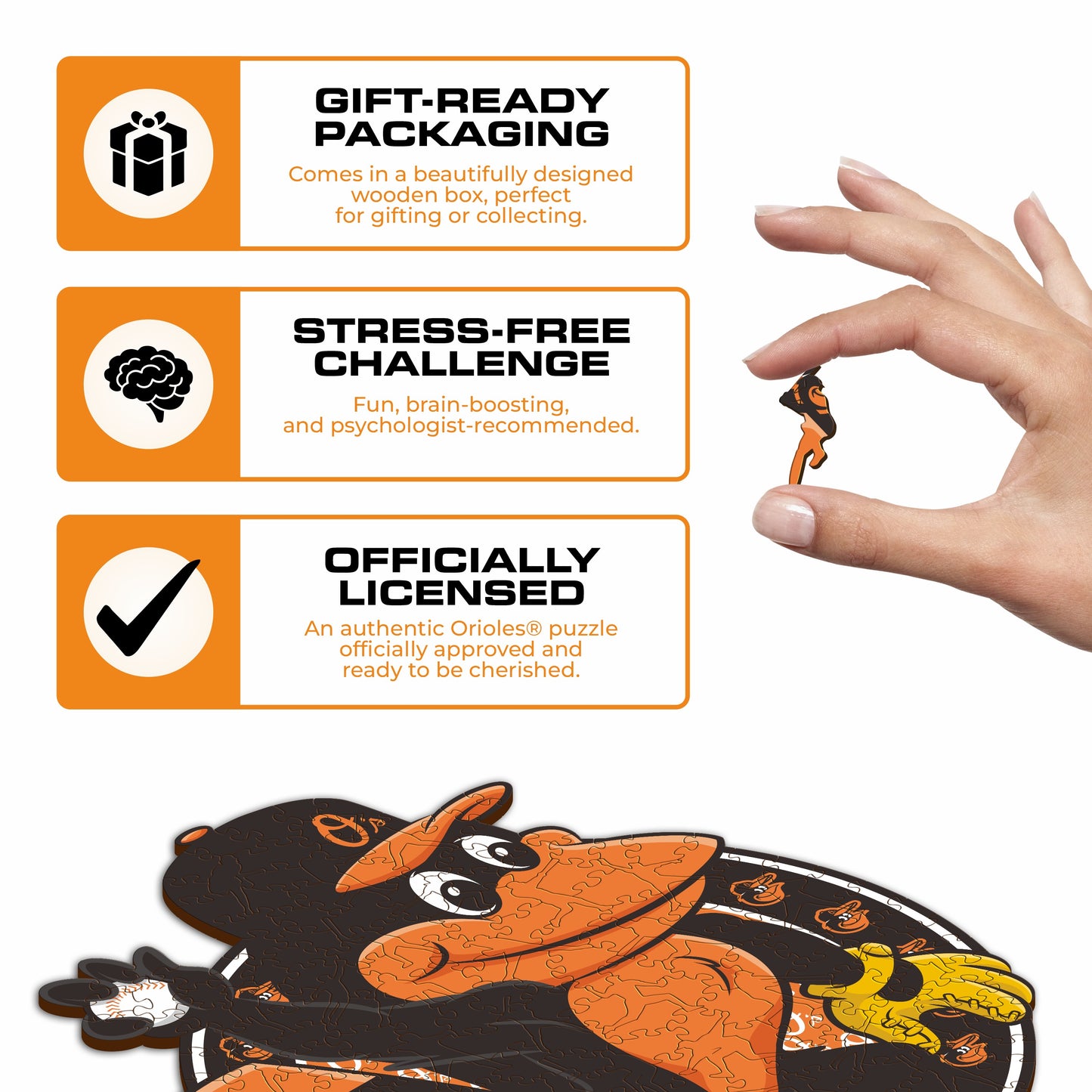 Mascote Baltimore Orioles™ - Quebra-cabeça de madeira