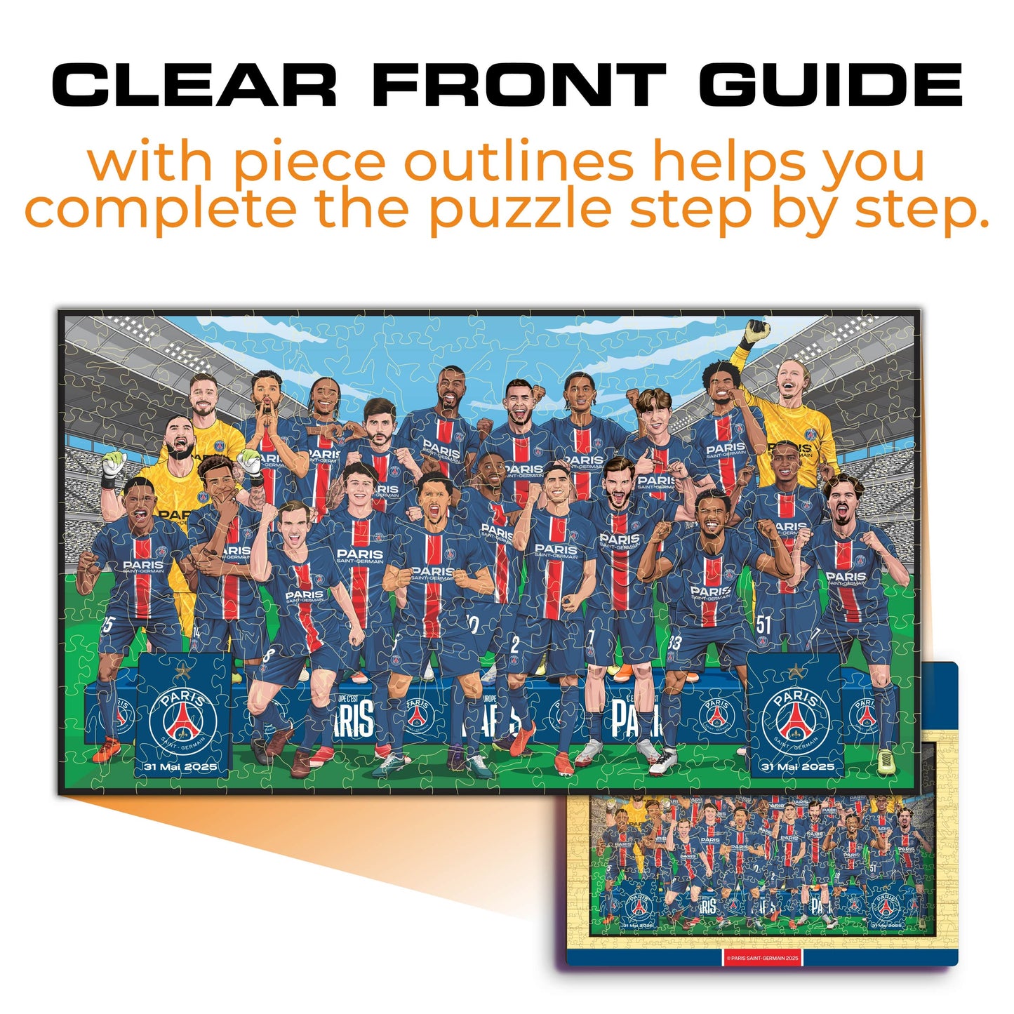 PSG FC® 2024/25 チーム「トレブル優勝チーム」 - 木製パズル