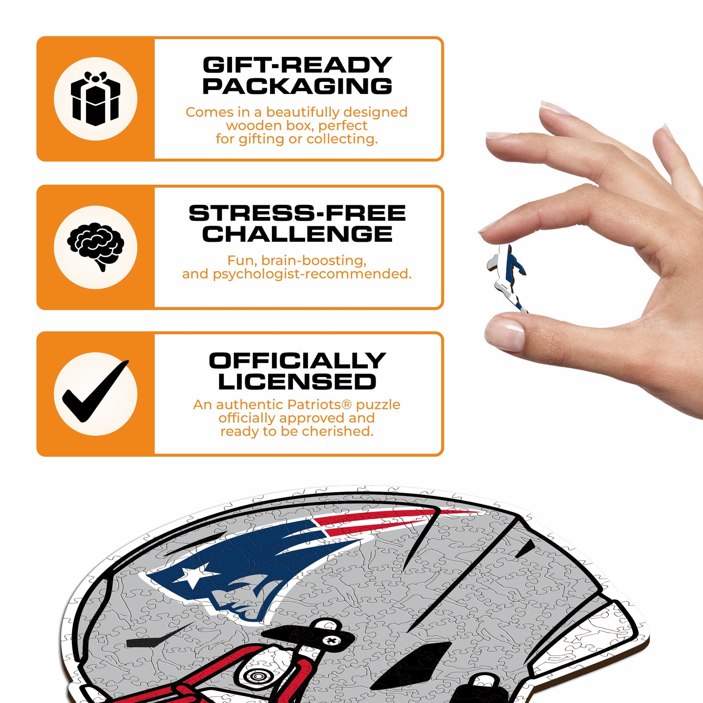 Capacete New England Patriots™ - Quebra-cabeça de madeira