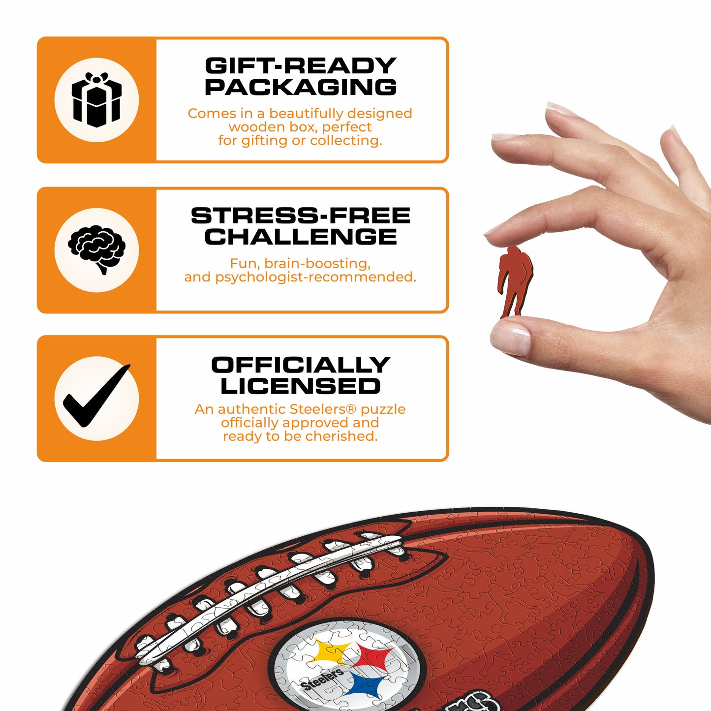Pittsburgh Steelers™ Football - Wooden Puzzle