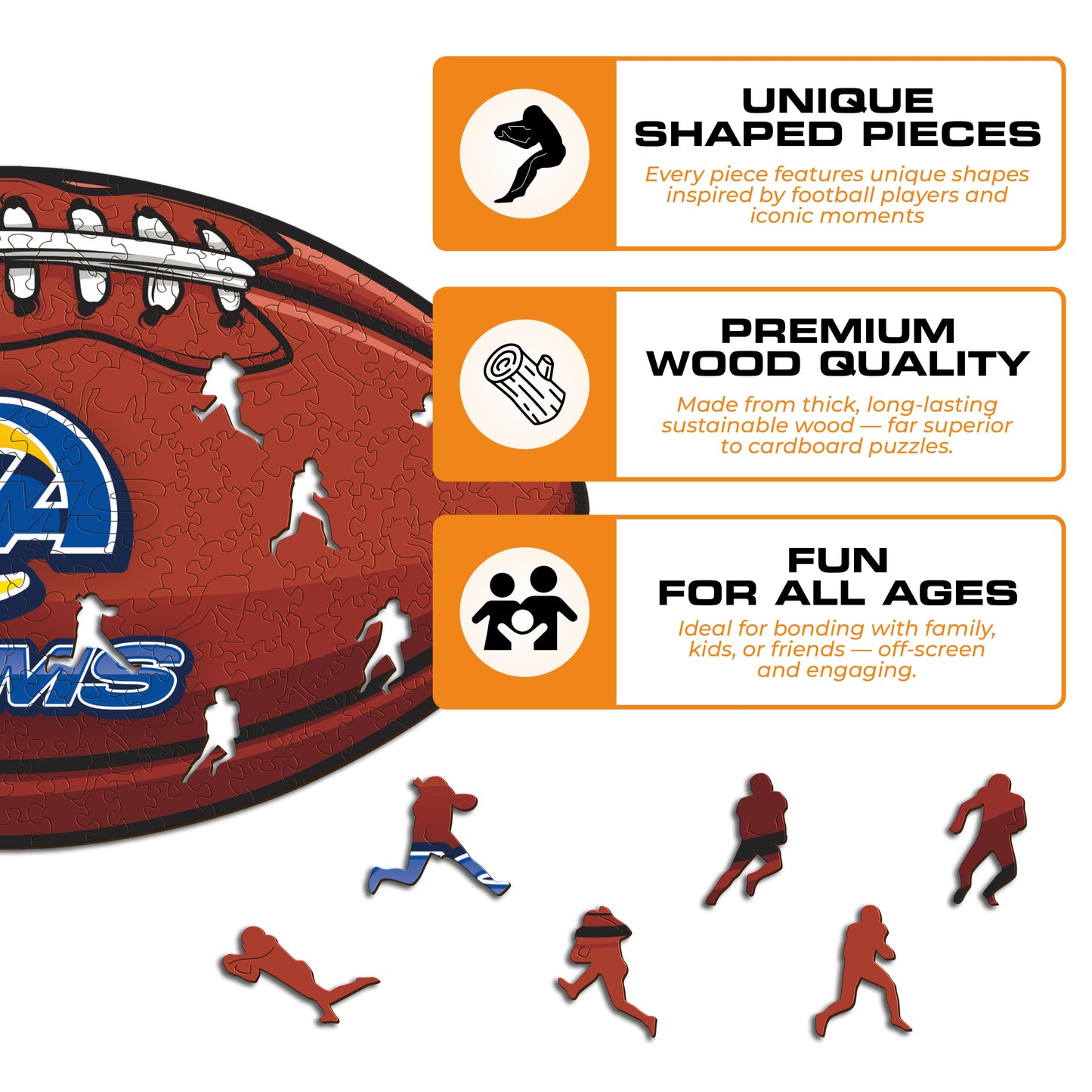 Los Angeles Rams™ Football - Wooden Puzzle