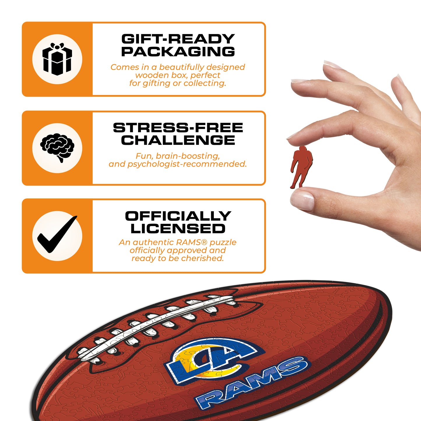 Los Angeles Rams™ Football - Wooden Puzzle