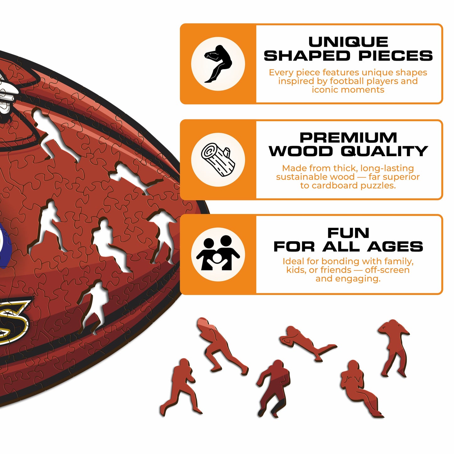 Baltimore Ravens™ Football - Wooden Puzzle