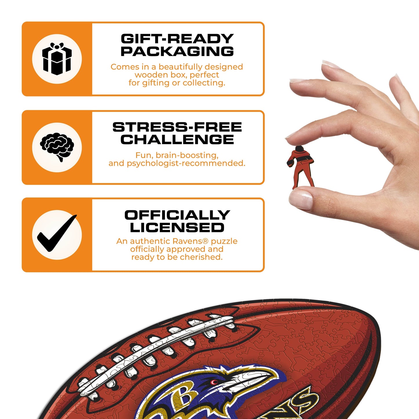 Baltimore Ravens™ Football - Wooden Puzzle