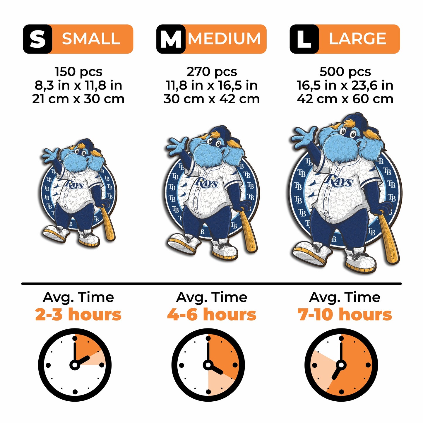 Mascote Tampa Bay Rays™ - Quebra-cabeça de madeira
