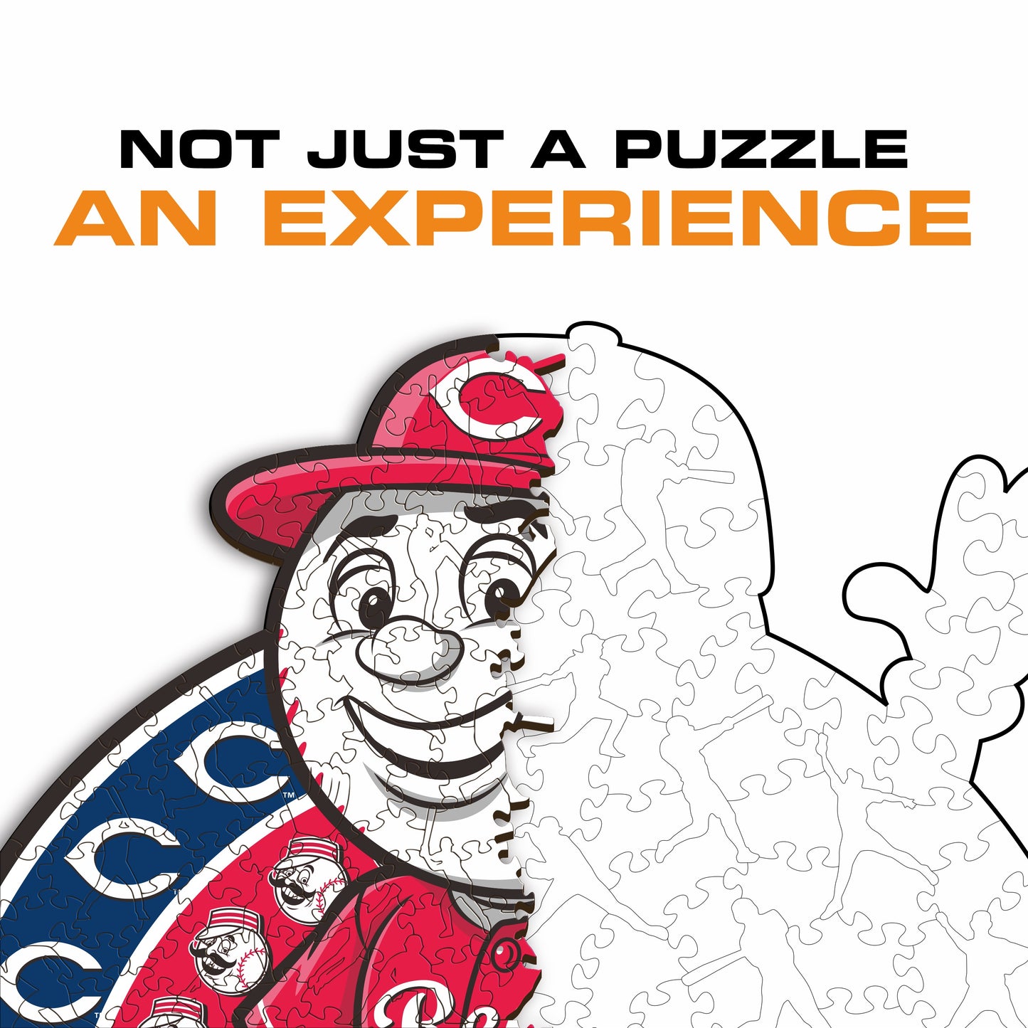 Mascote Cincinnati Reds™ - Quebra-cabeça de madeira