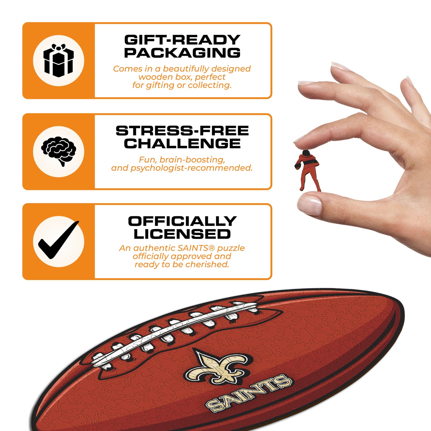 New Orleans Saints™ Futebol Americano - Quebra-cabeça de Madeira