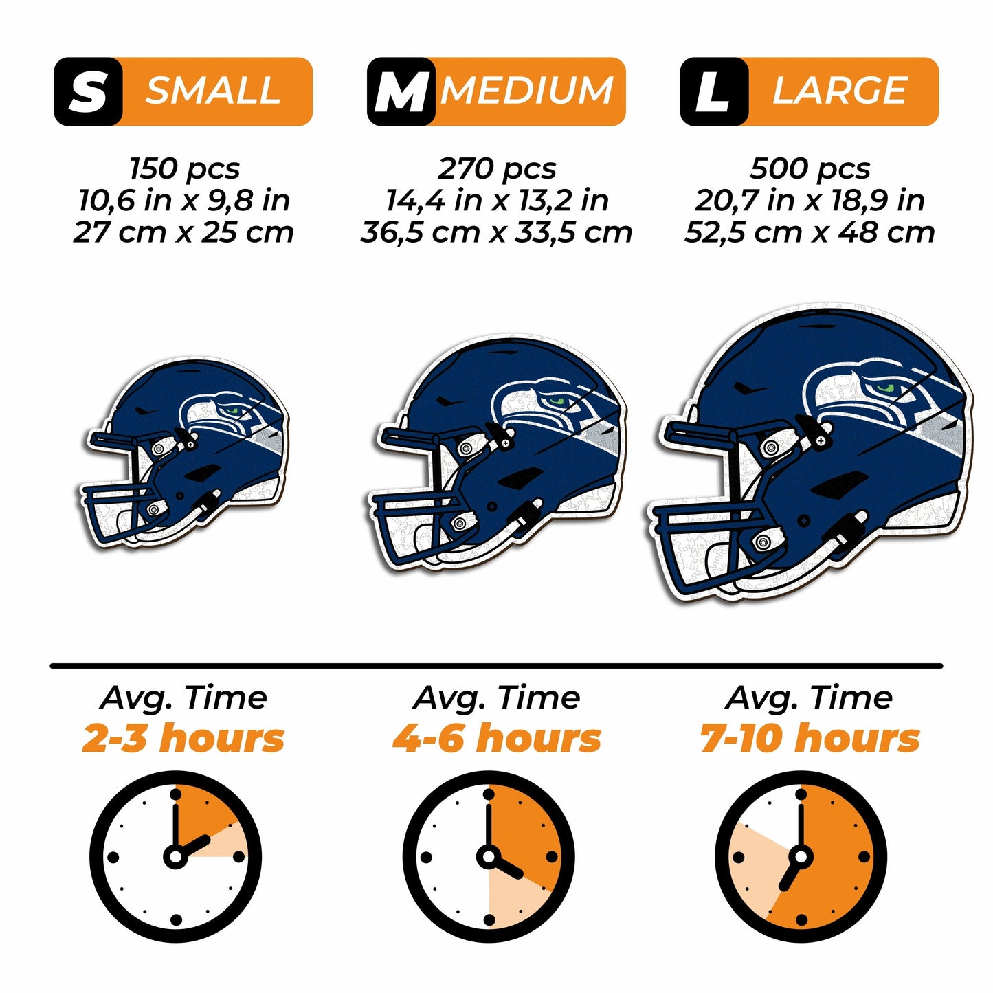 Seattle Seahawks™ Helmet - Wooden Puzzle