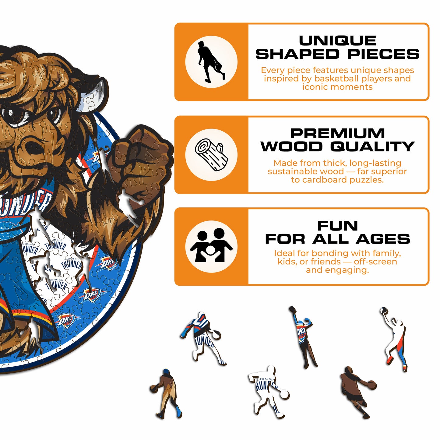 Oklahoma City Thunder™ Mascot - Wooden Puzzle