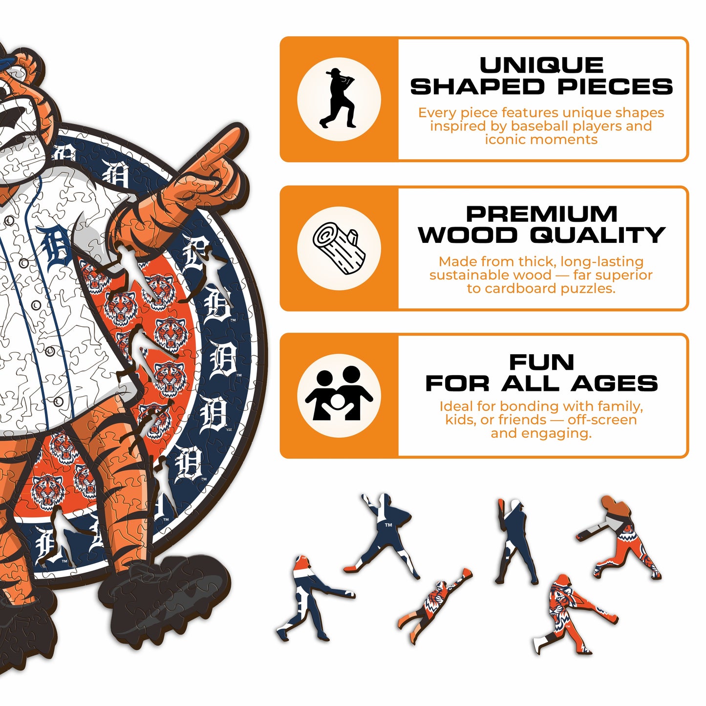 Detroit Tigers™ Mascot - Wooden Puzzle