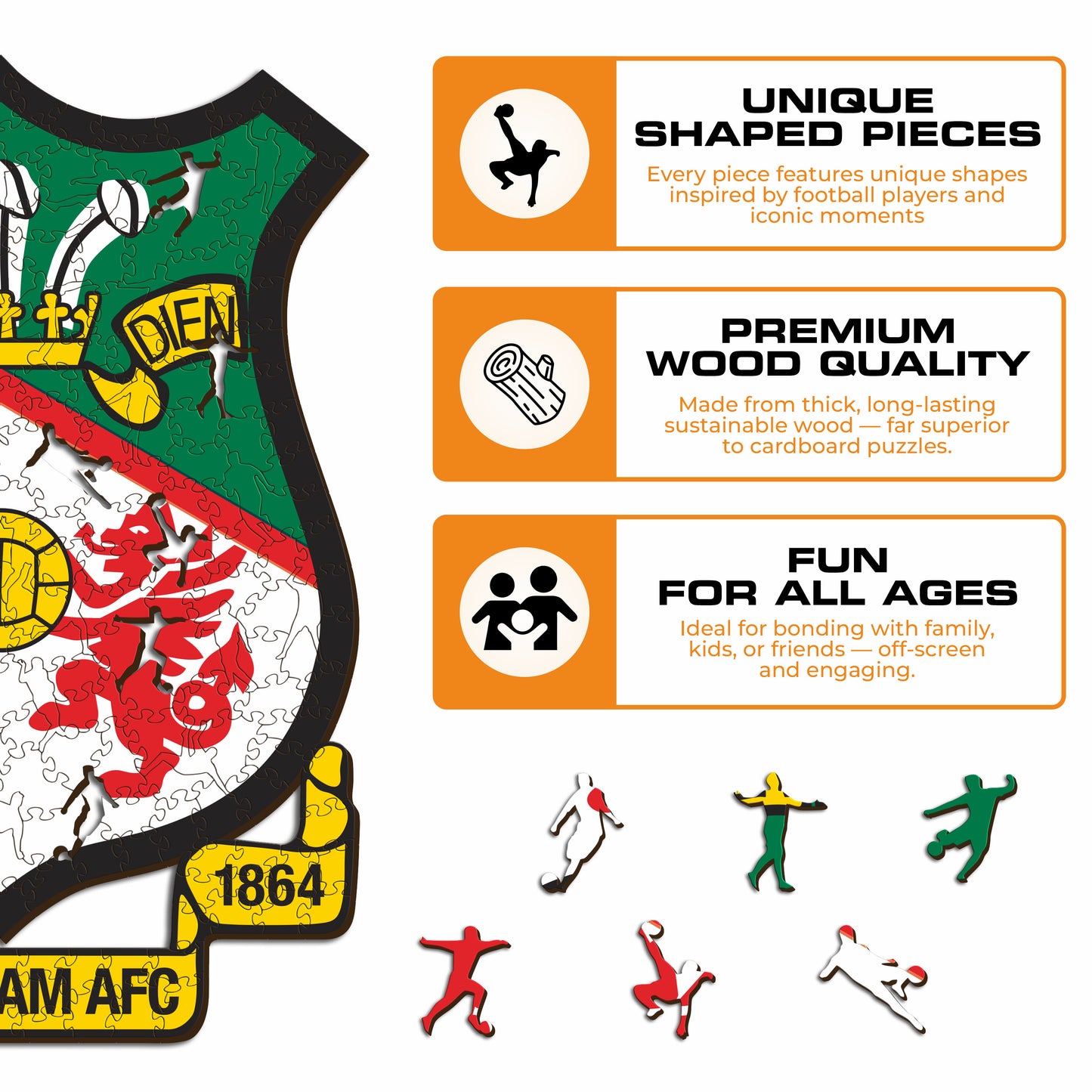 Wrexham AFC® Logo - Wooden Puzzle