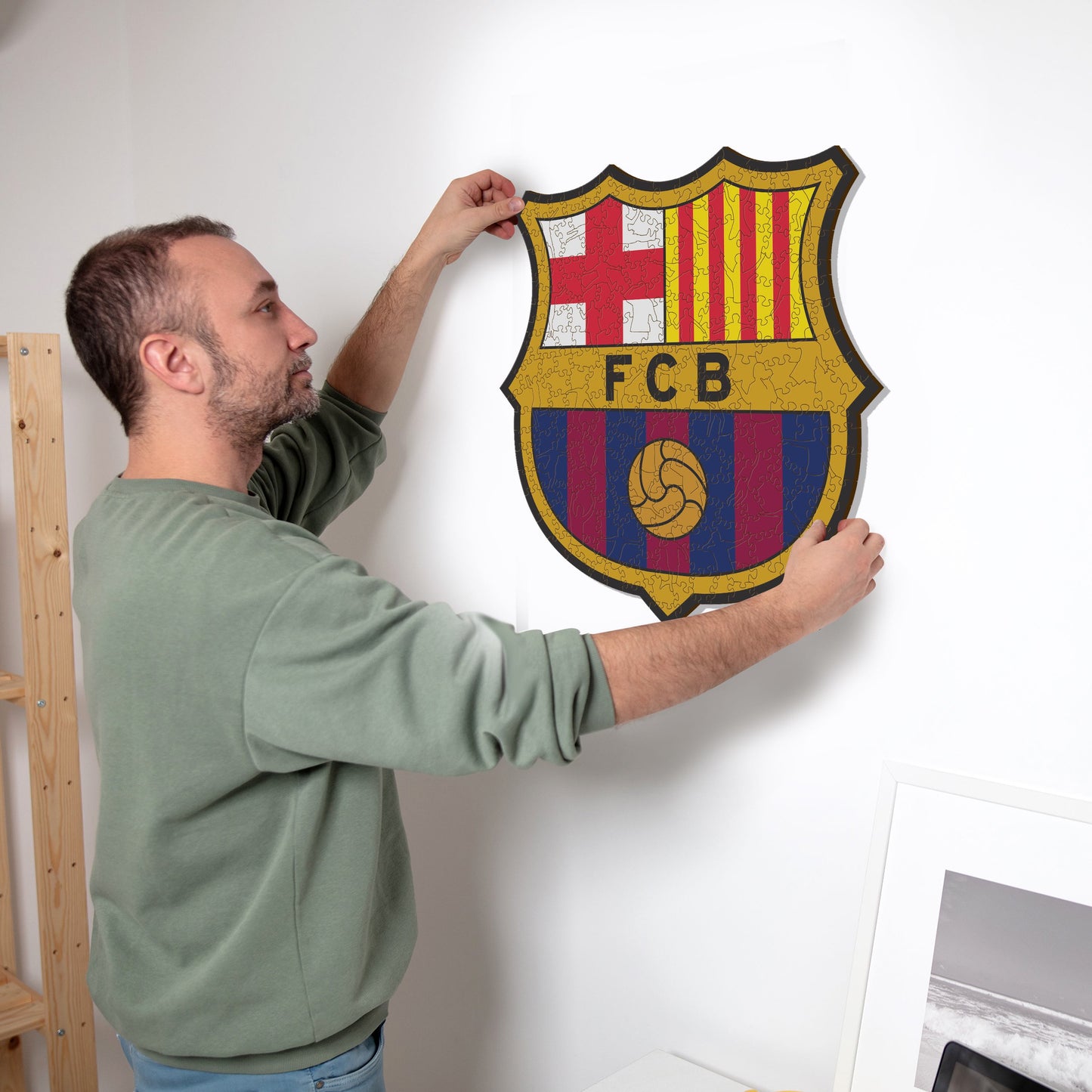 Logotipo do FC Barcelona® - Quebra-cabeça de madeira