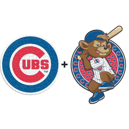 Pacote com 2 logotipos e mascote do Chicago Cubs™