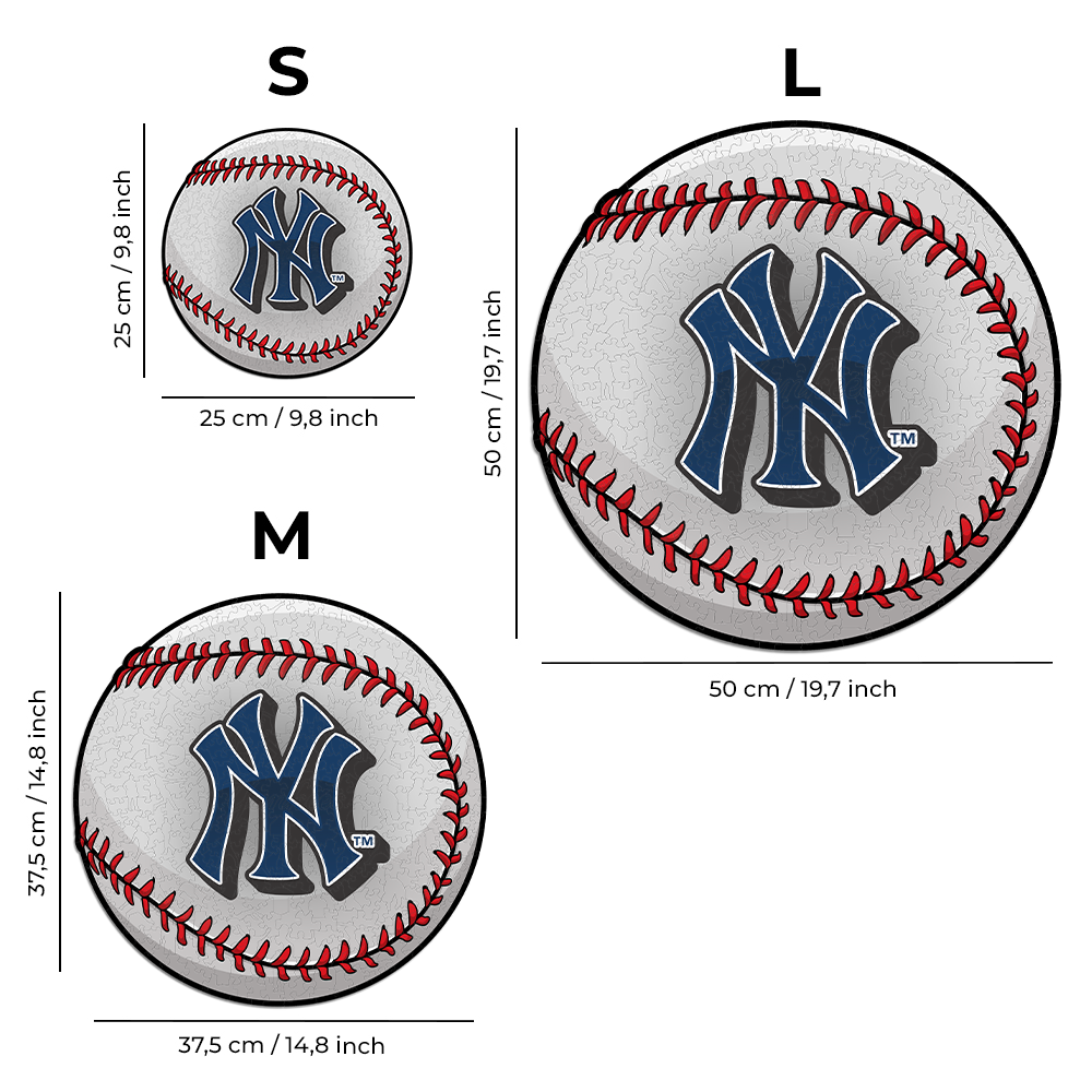 Pacote com 3 bolas do New York Yankees™ + logotipo principal + estádio
