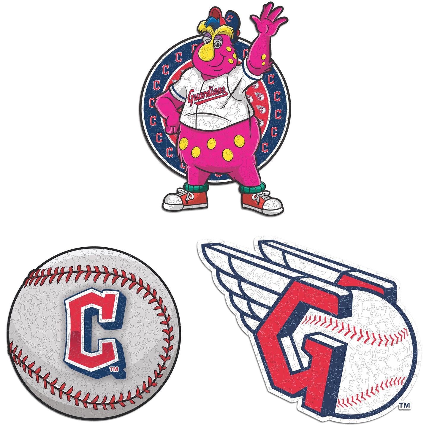 3 PACK Cleveland Guardians™ Logo + Mascot + Baseball