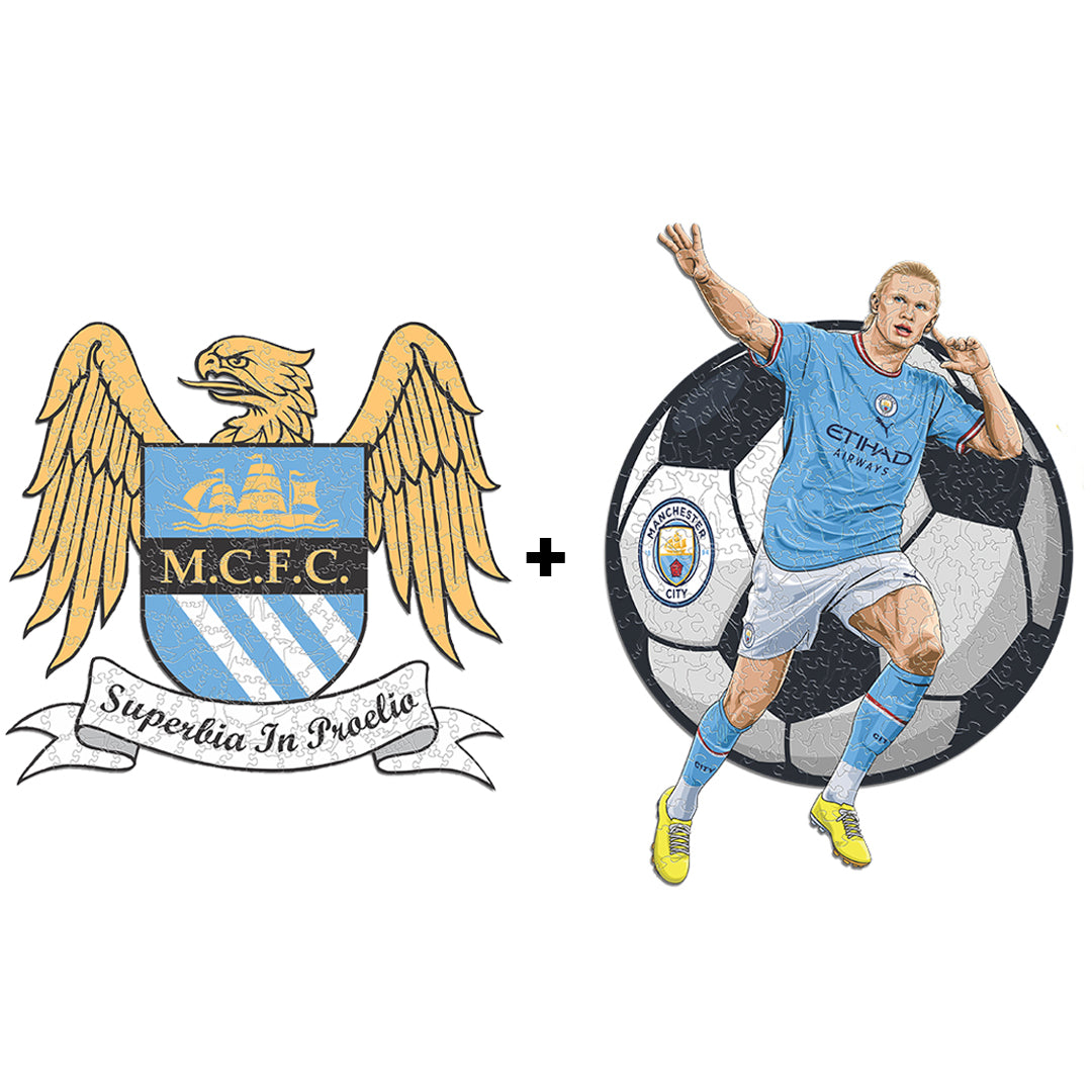 2 PACK Manchester City FC® Retro Logo + Haaland