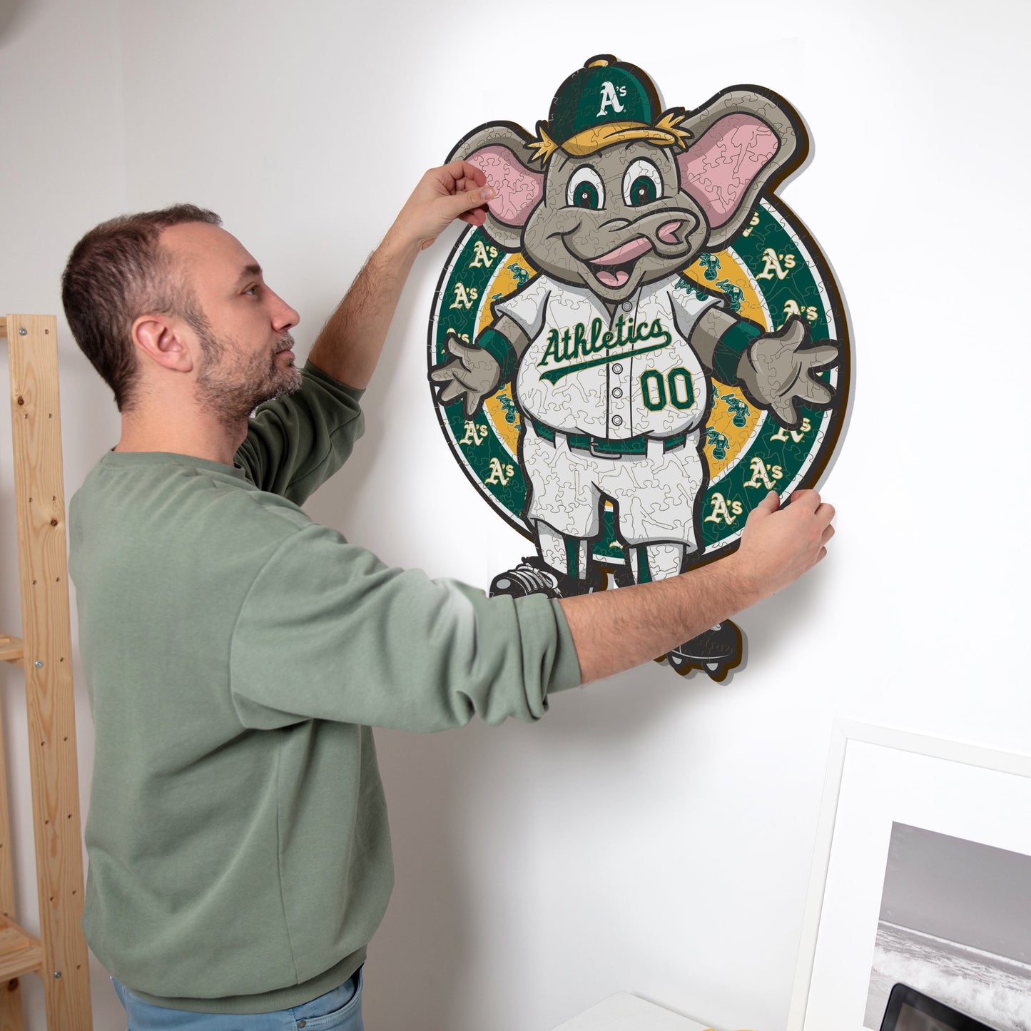 Mascote do Oakland Athletics™ - Quebra-cabeça de madeira