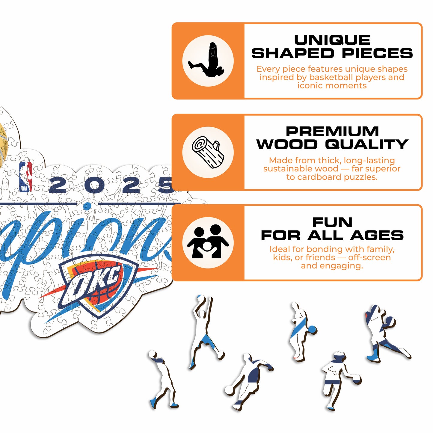 Oklahoma City Thunder™ - Quebra-cabeça de madeira