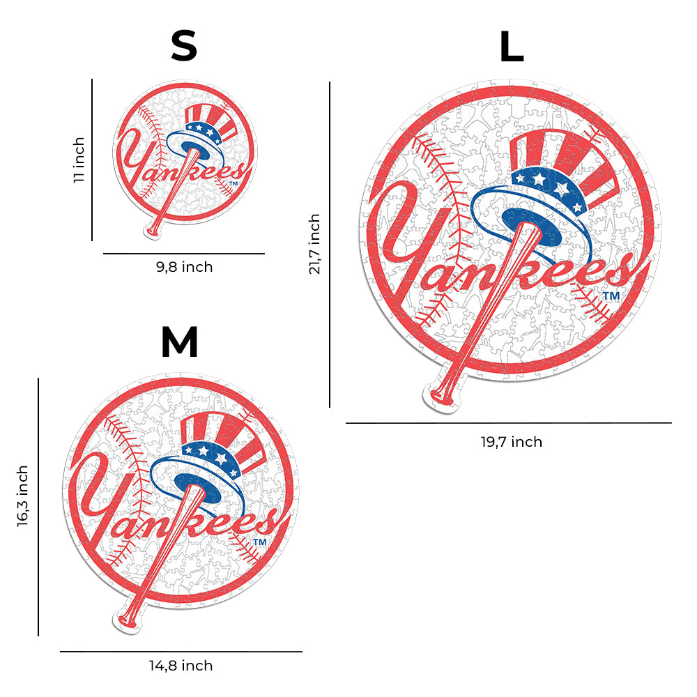 Pacote com 3 bolas do New York Yankees™ + logotipo principal + estádio