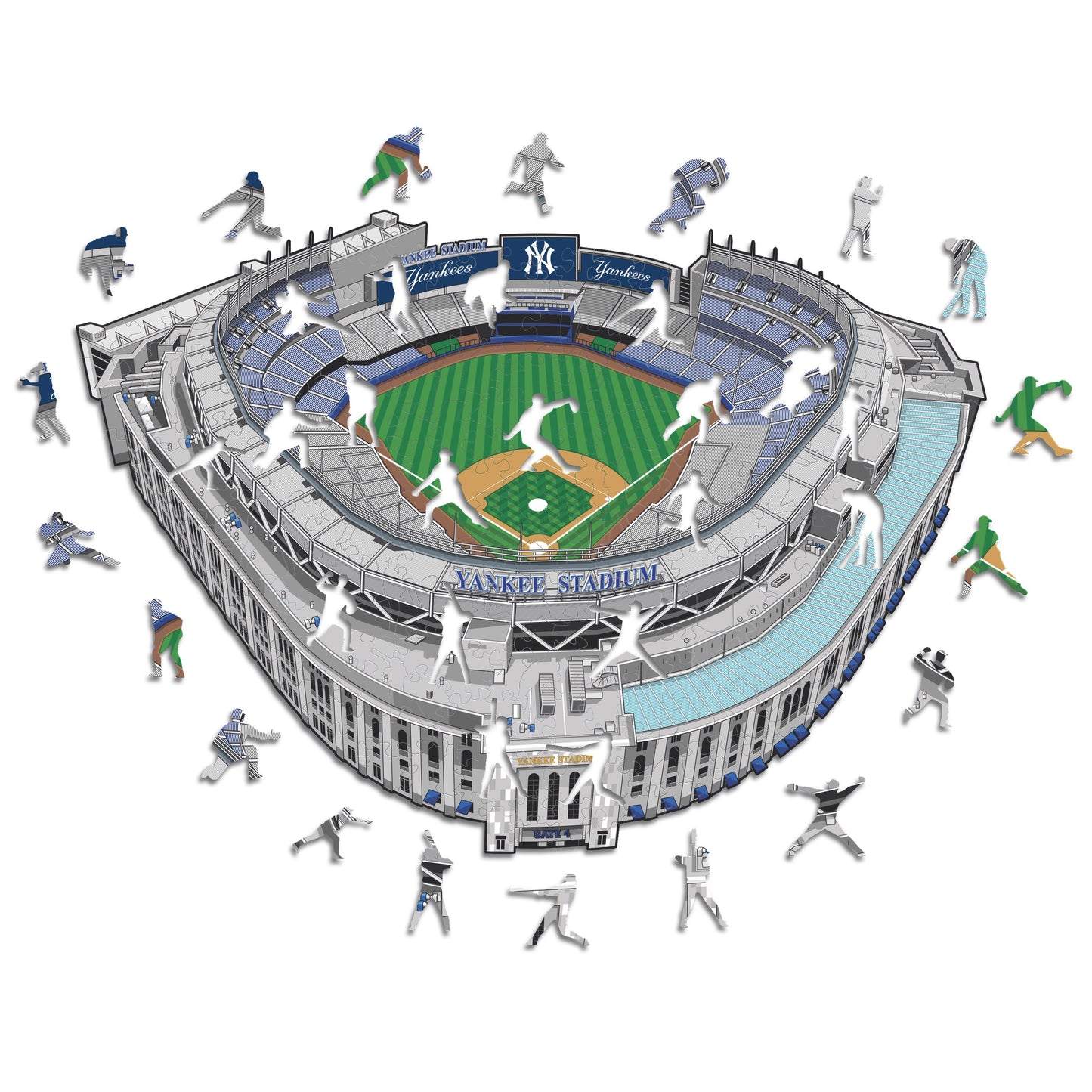 Pacote com 3 bolas do New York Yankees™ + logotipo principal + estádio