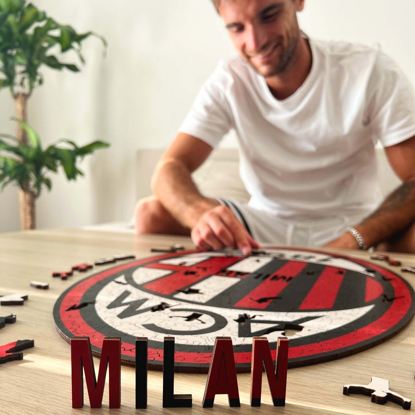 Logotipo do AC Milan® - Quebra-cabeça de madeira