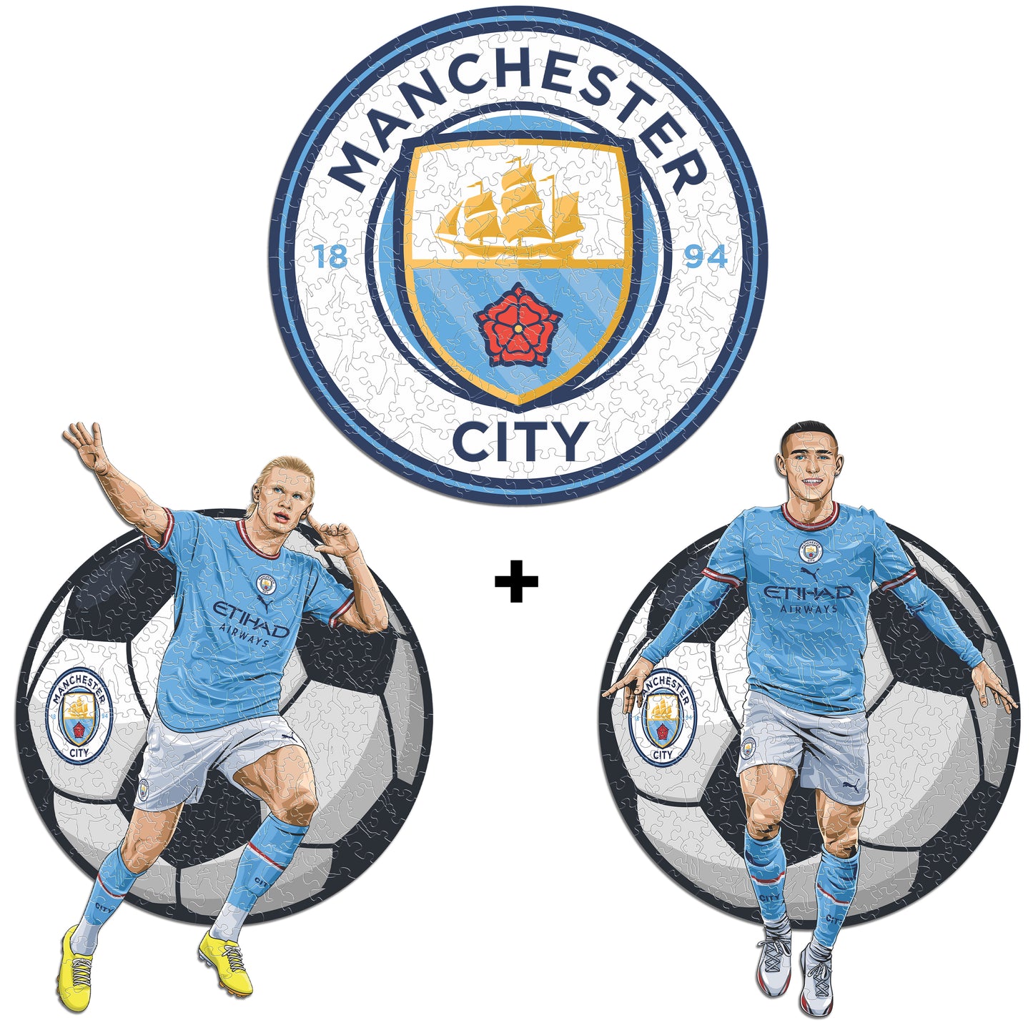 3 PACK Manchester City FC® Logo + Haaland + Foden