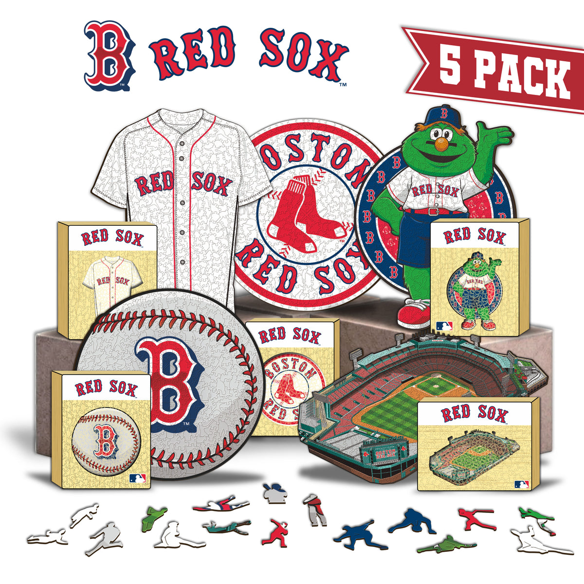 Pacote com 2 logotipos e mascote do Boston Red Sox™ 