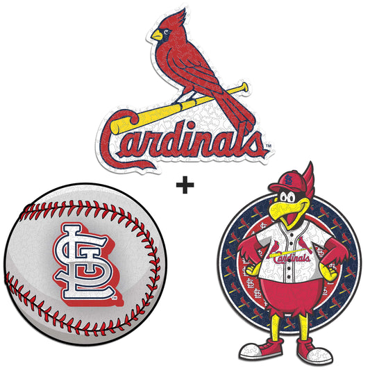 3 PACK St. Louis Cardinals™ Ball + Primary Logo + Mascot