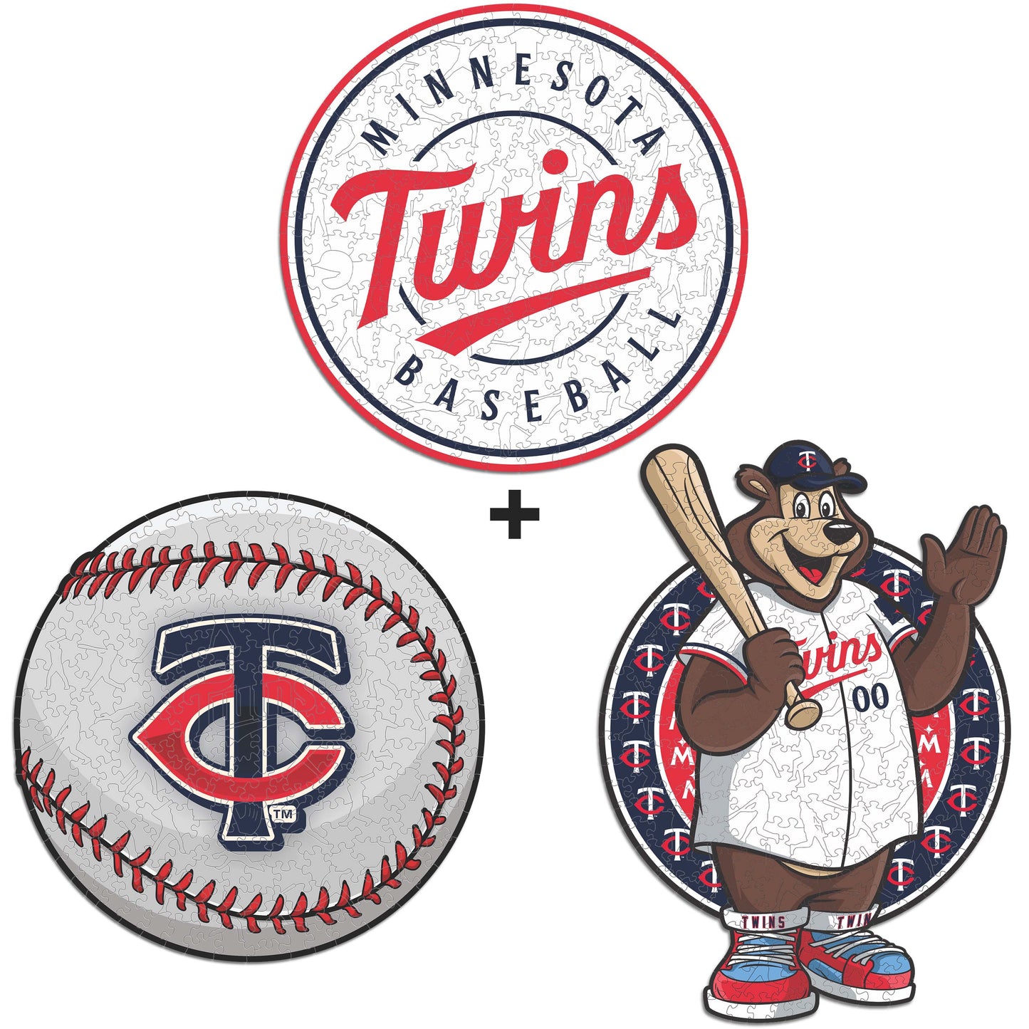 3 PACK Minnesota Twins™ Baseball + Primary Logo + Mascot