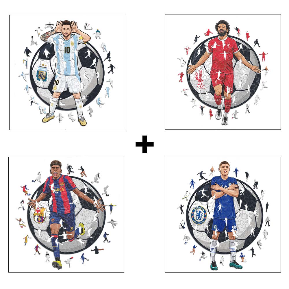 4 Soccer Players Puzzles Of Your Choice