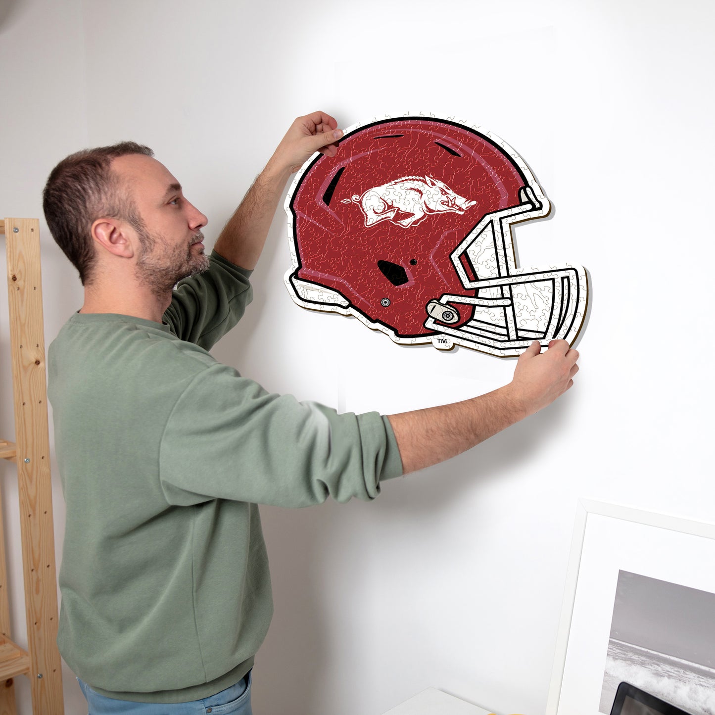 University of Arkansas Helmet - Wooden Puzzle
