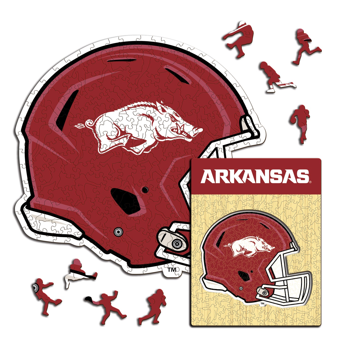 University of Arkansas Helmet - Wooden Puzzle