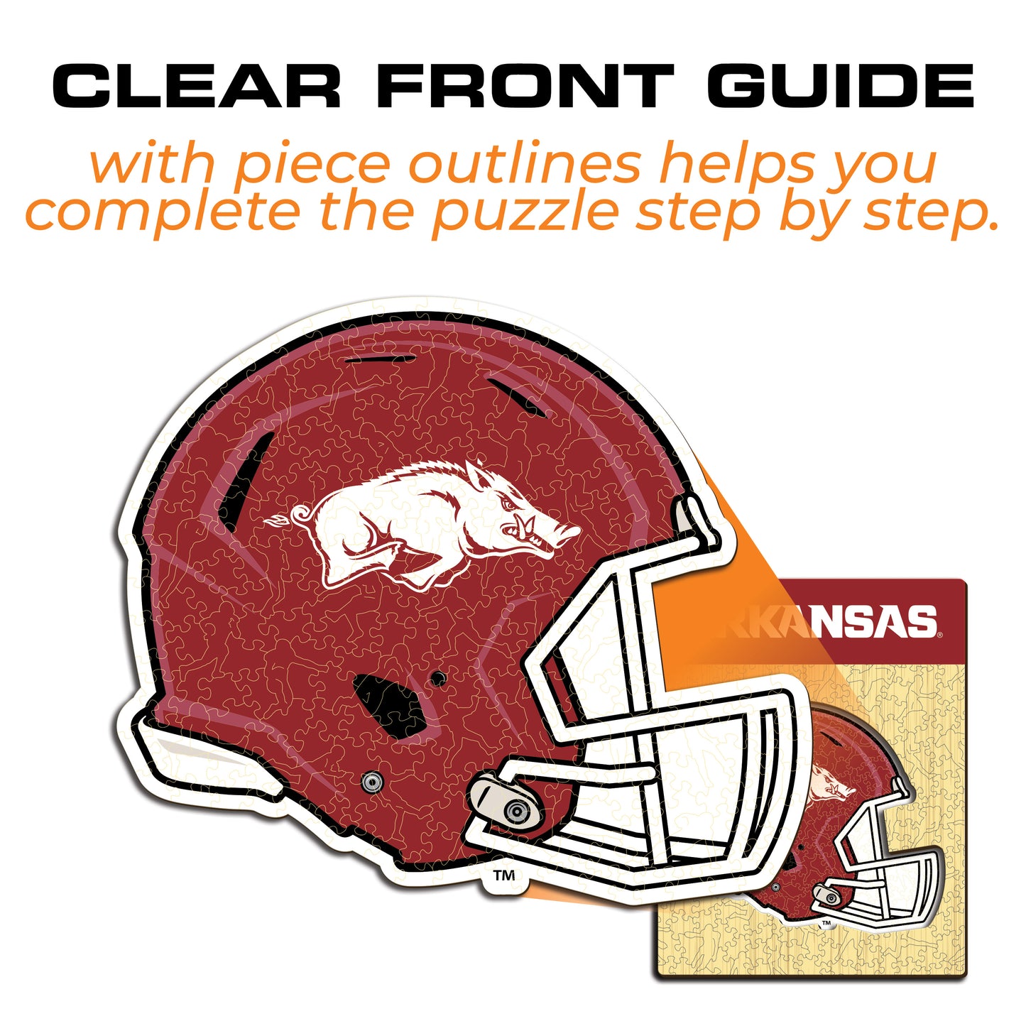 University of Arkansas Helmet - Wooden Puzzle