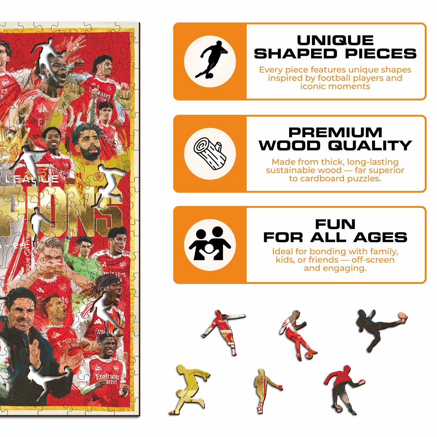Arsenal FC® Premier League Champions 25/26 - Wooden Puzzle
