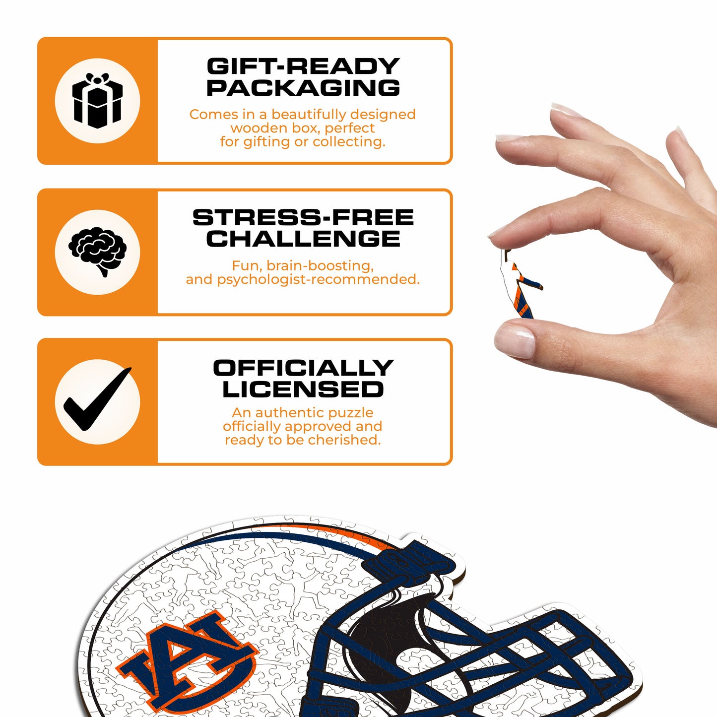 Auburn University Helmet - Wooden Puzzle