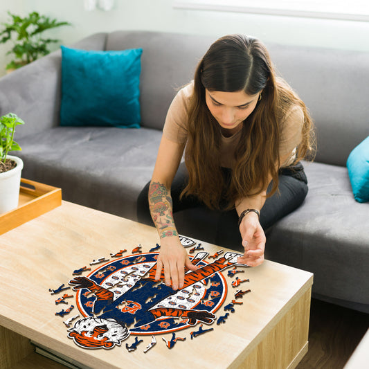 Auburn Tigers Mascot Wooden Puzzle