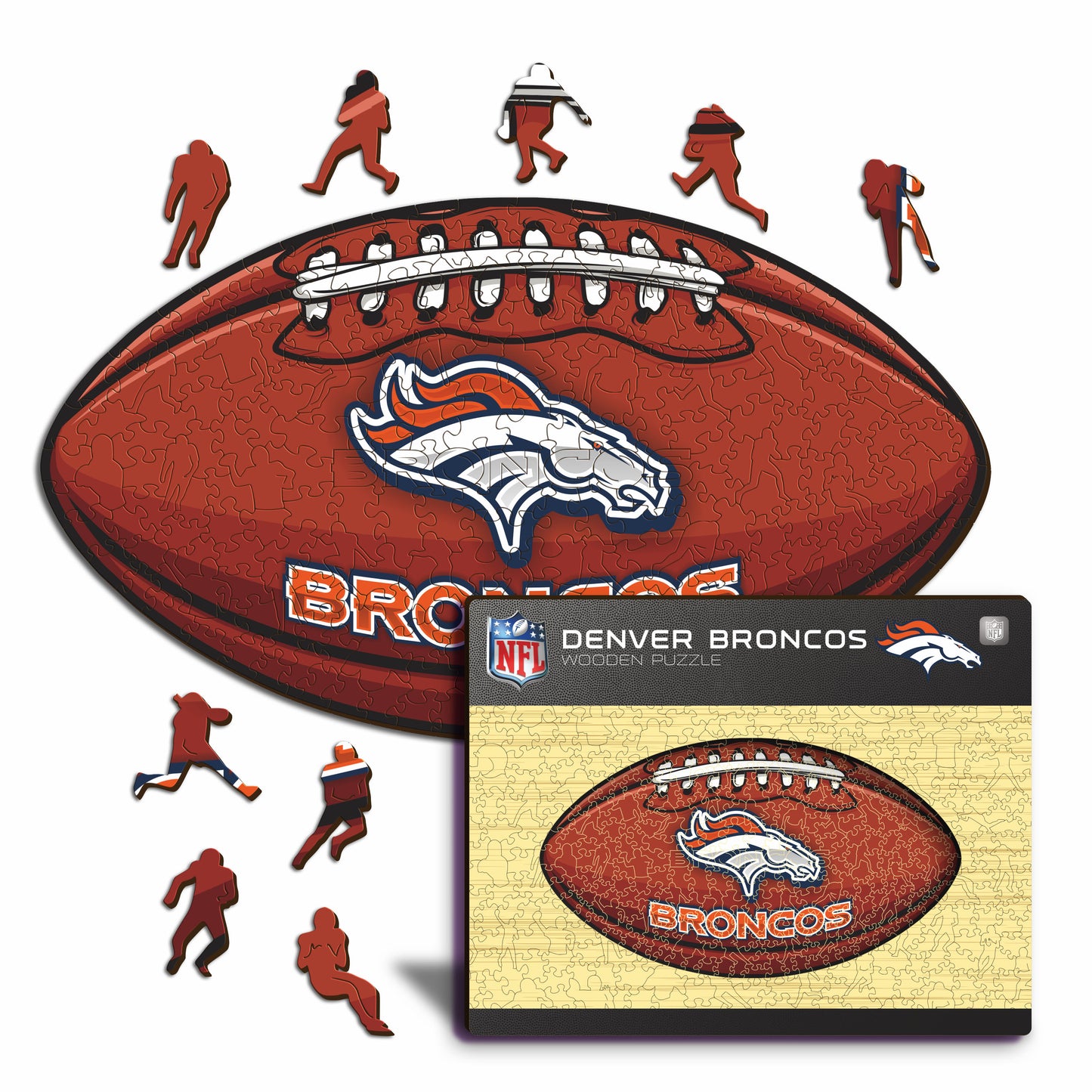 Denver Broncos™ Football - Wooden Puzzle