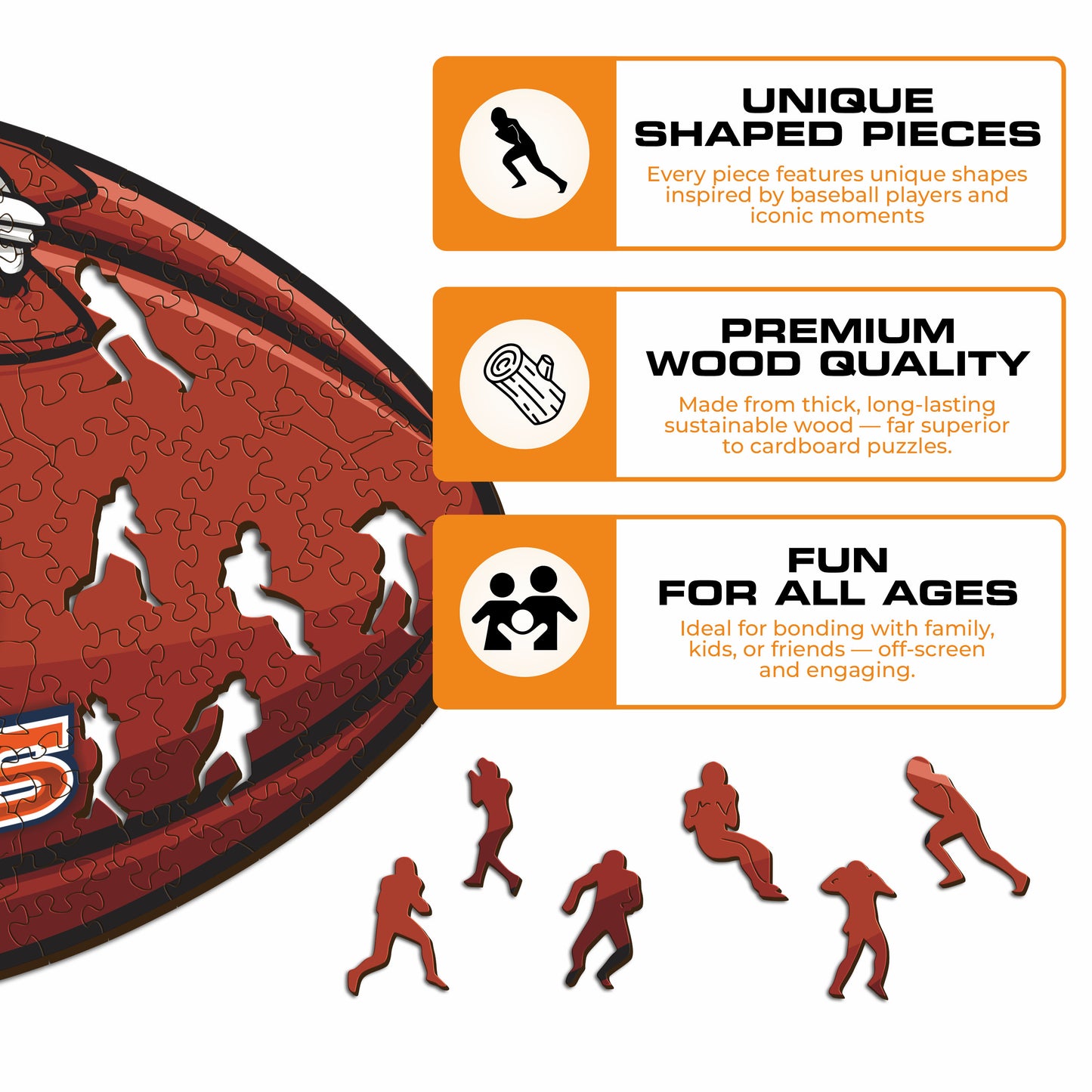 Denver Broncos™ Football - Wooden Puzzle