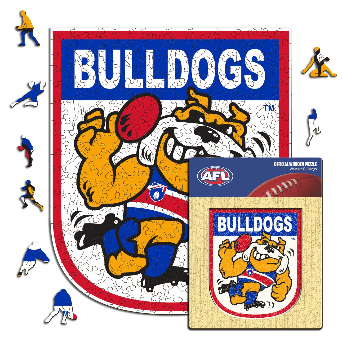 Western Bulldogs Retro Mascot - Wooden Puzzle