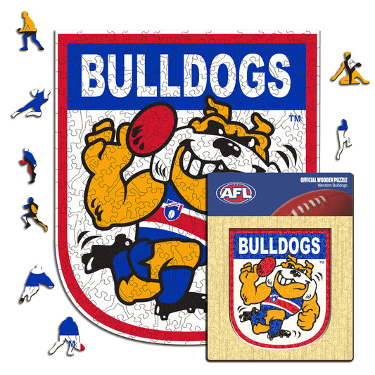 Western Bulldogs Retro Mascot - Wooden Puzzle