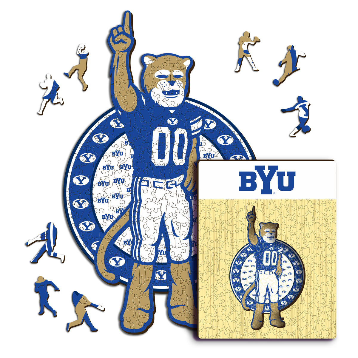 BYUクーガーズ エンブレム木製パズル