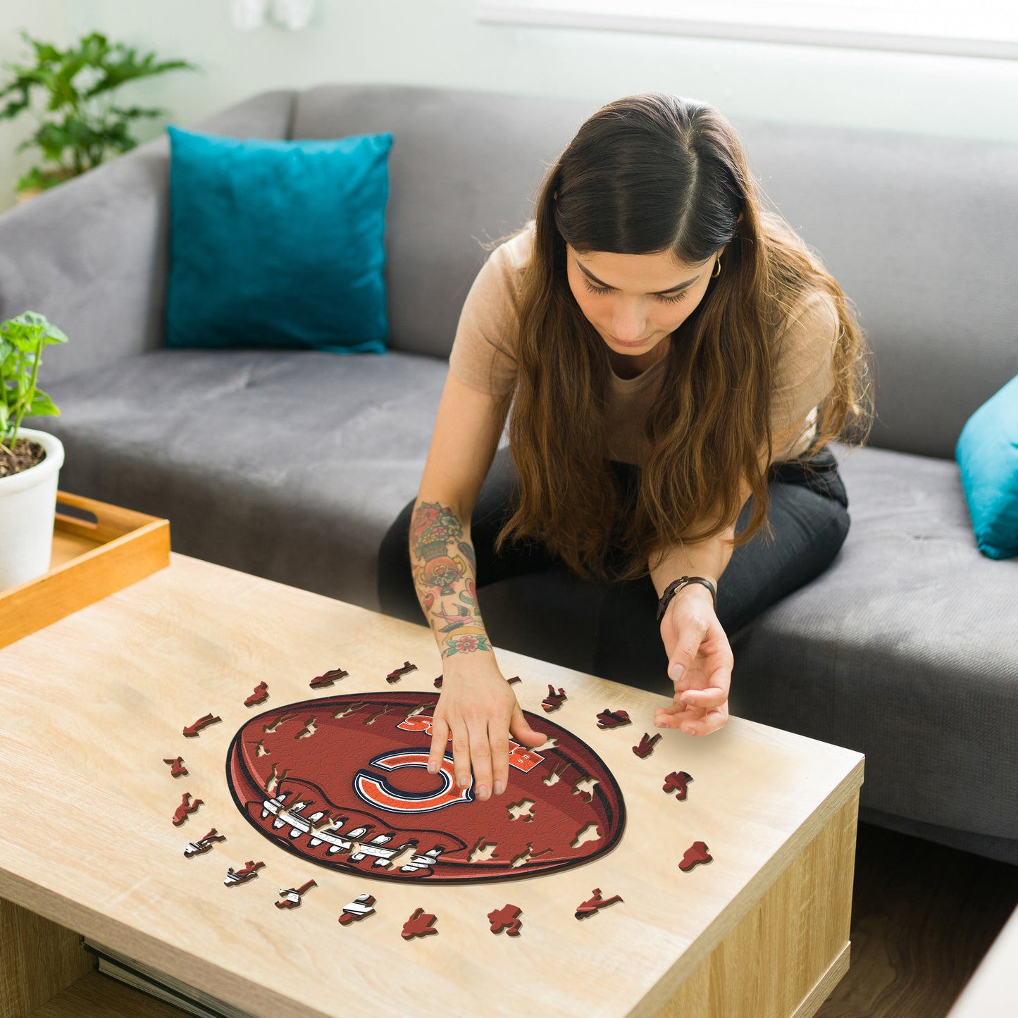 Chicago Bears™ Football - Wooden Puzzle