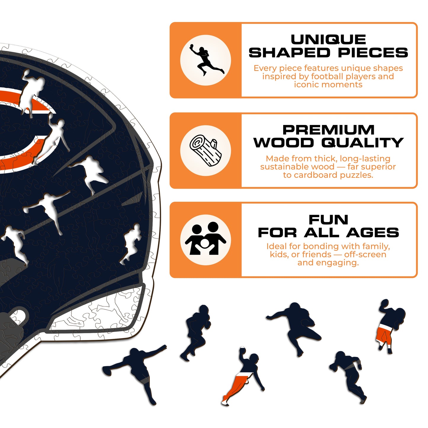 Capacete Chicago Bears™ - Quebra-cabeça de madeira 