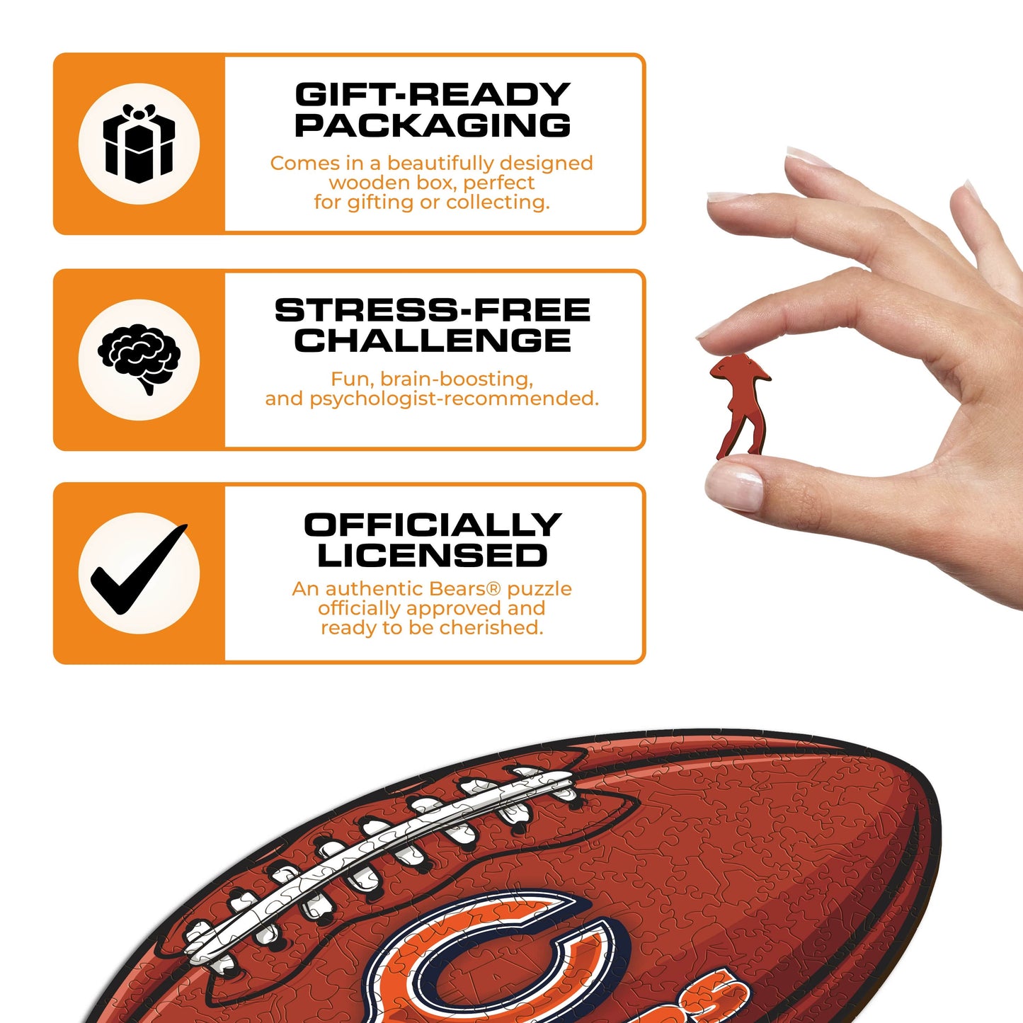 Chicago Bears™ Football - Wooden Puzzle