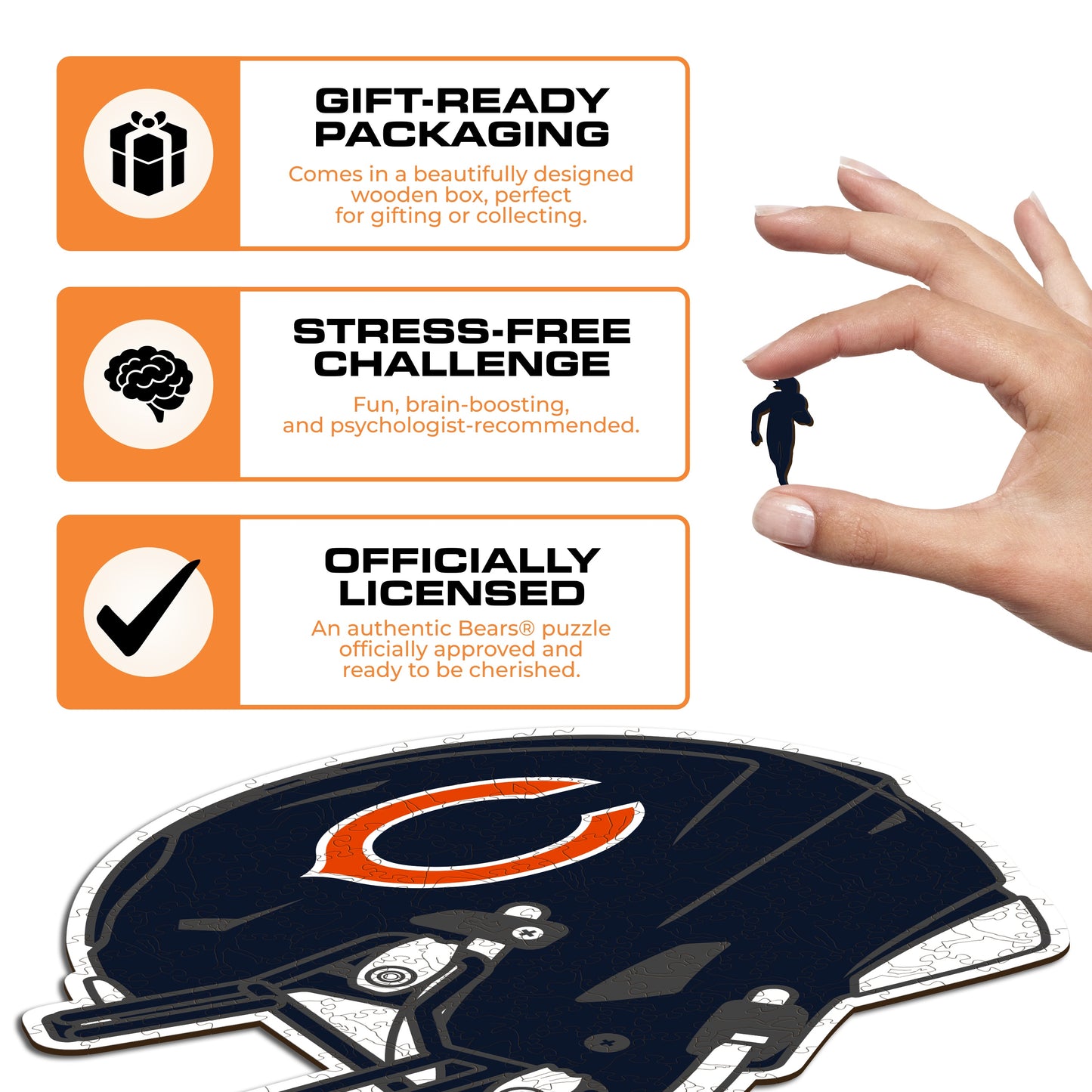 Capacete Chicago Bears™ - Quebra-cabeça de madeira 