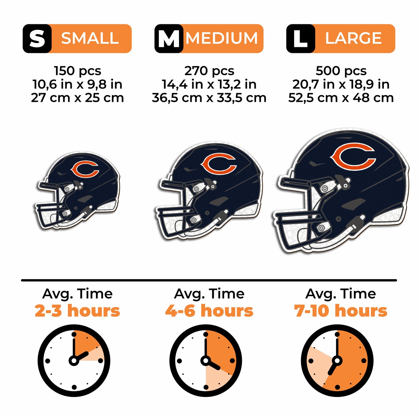 Capacete Chicago Bears™ - Quebra-cabeça de madeira 