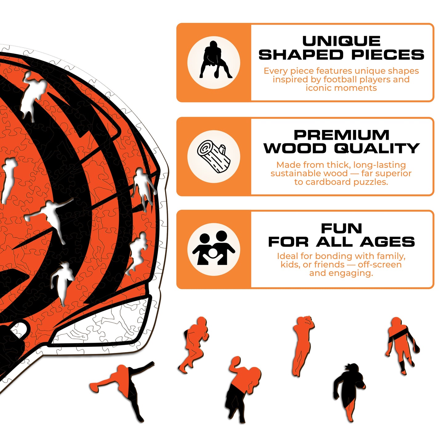 Capacete Cincinnati Bengals™ - Quebra-cabeça de madeira 
